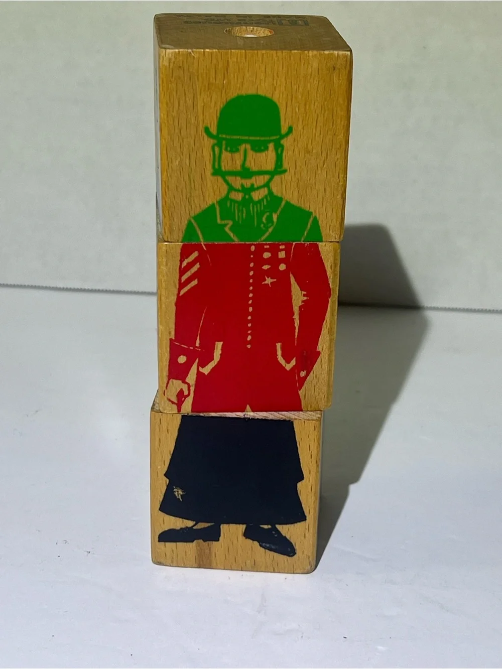 Vintage Lighthouse Toys Malta Wooden Mix & Match Character Block Puzzle
